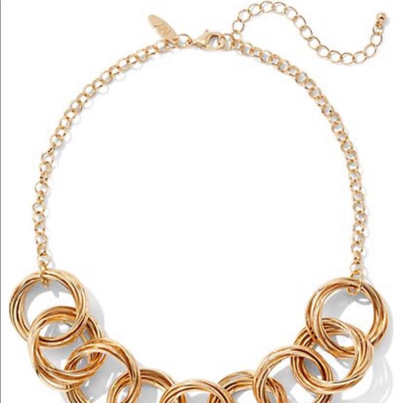 Gold round link statement necklace - Picture 3 of 3